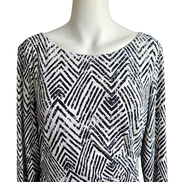Lauren Ralph Lauren Chevron-Print Sheath Dress Sz 10 - Picture 5 of 10